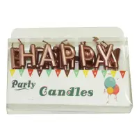 Свічки для торта Happy Birthday рожеве золото                                                       