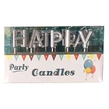 Свечи для торта Happy Birthday серебро                                                              