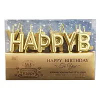 Свічки для торта Happy Birthday золото                                                              
