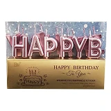 Свечи для торта Happy Birthday розовые