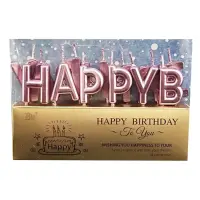 Свічки для торта Happy Birthday рожеві                                                              