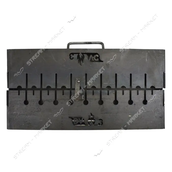 Мангал Огонек DV 8 шампуров сталь 3мм длина 0.39м ширина 0.24м высота ножек 0.41м                   