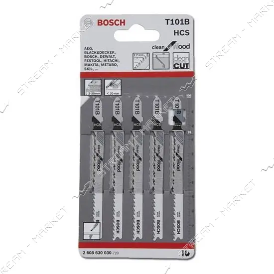 Пилки для электрического лобзика Bosсh Bochao T101B 5шт