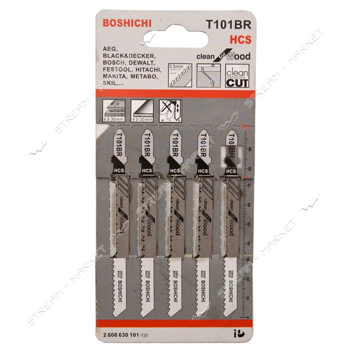 Пилки для электрического лобзика Bosсh Bochao T101BR 5шт                                            