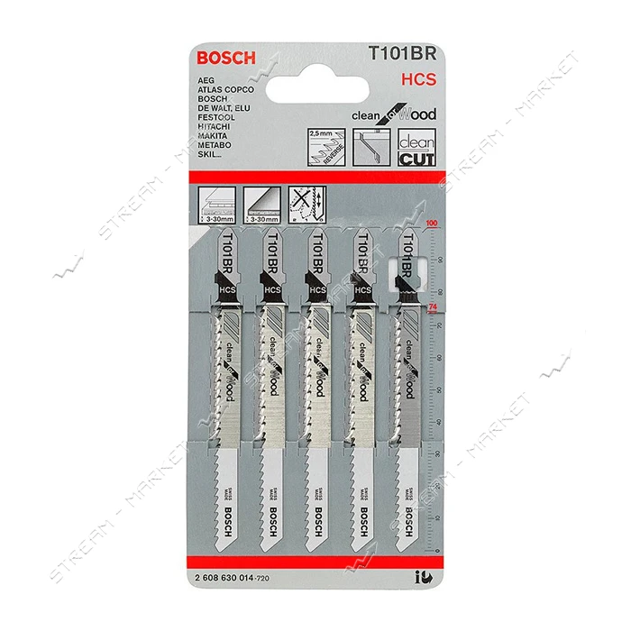 Пилки для электрического лобзика Bosсh Bochao T101BR 5шт                                            