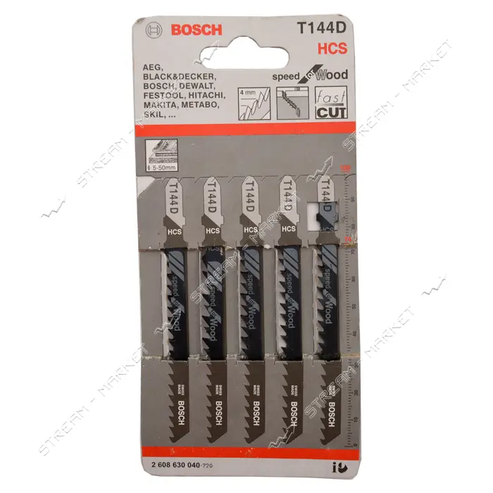 Пилки для электрического лобзика Bosсh T144D 5шт