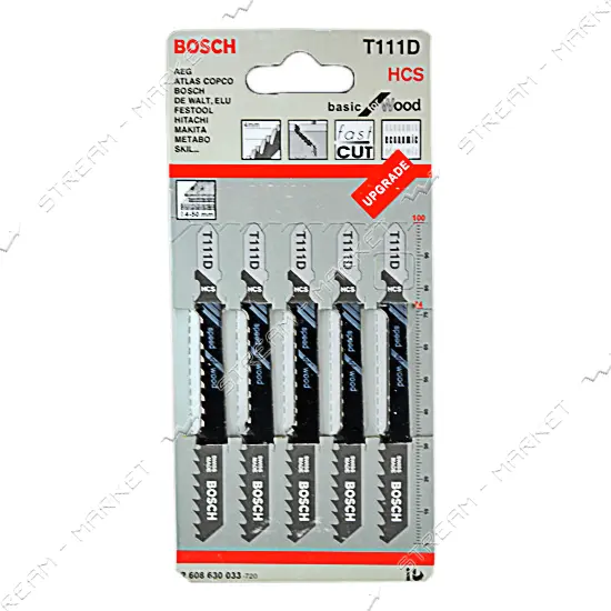 Пилки для электрического лобзика Bosсh T111D 5шт