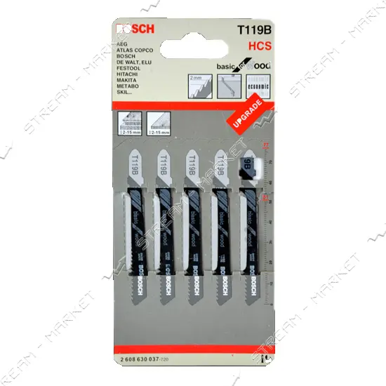 Пилки для электрического лобзика Bosсh T119B 5шт