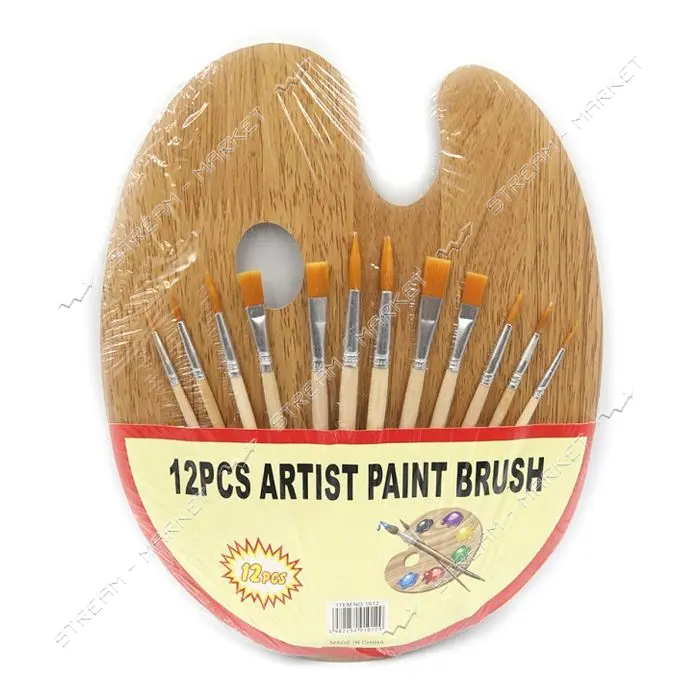 Набор кистей IMG2316 Artist palette 12шт плюс палитра
