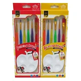 Набор кистей К2606 Painting brush плоские плюс круглые 6шт с палитрой