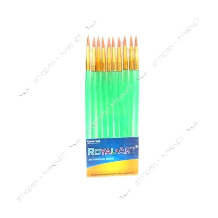 Кисть нейлон RA7619 круглая 18см 9 пластиковая ручка