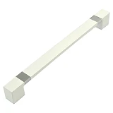 Ручка мебельная квадрат Yakut 192mm Турция белая хром                                               
