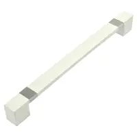 Ручка мебельная квадрат Yakut 192mm Турция белая хром                                               