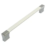Ручка мебельная высокая квадрат Birgul 224mm Турция белая хром