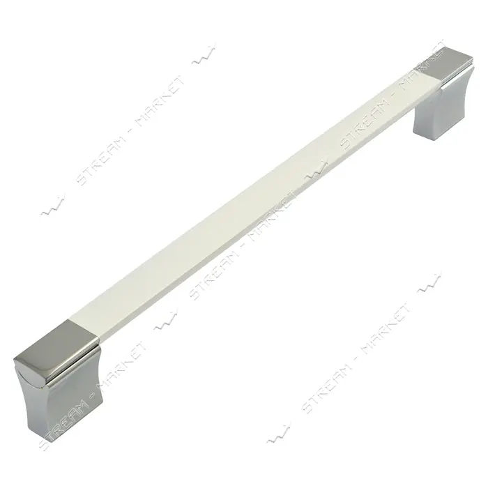Ручка мебельная высокая квадрат Birgul 224mm Турция белая хром