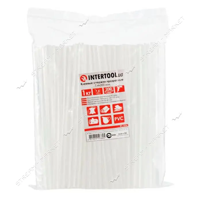 Комплект клеевых стержней Intertool RT-1036 7.4x200мм прозрачные 1кг                                