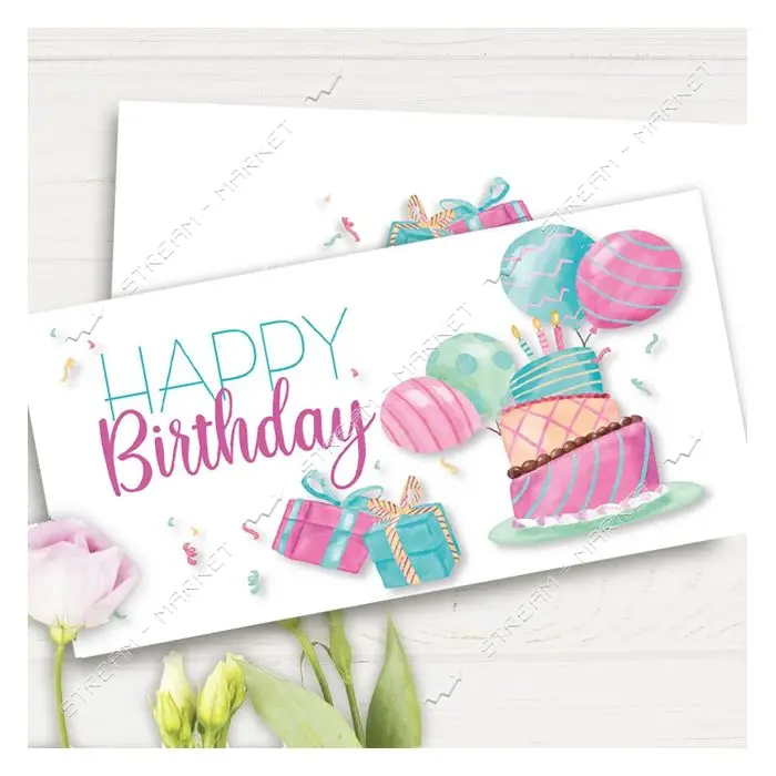 Конверт для денег Happy Birthday                                                                    