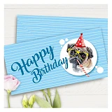 Конверт для денег Happy Birthday с бульдогом                                                        