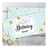 Конверт для грошей Happy Birthday блакитний                                                         