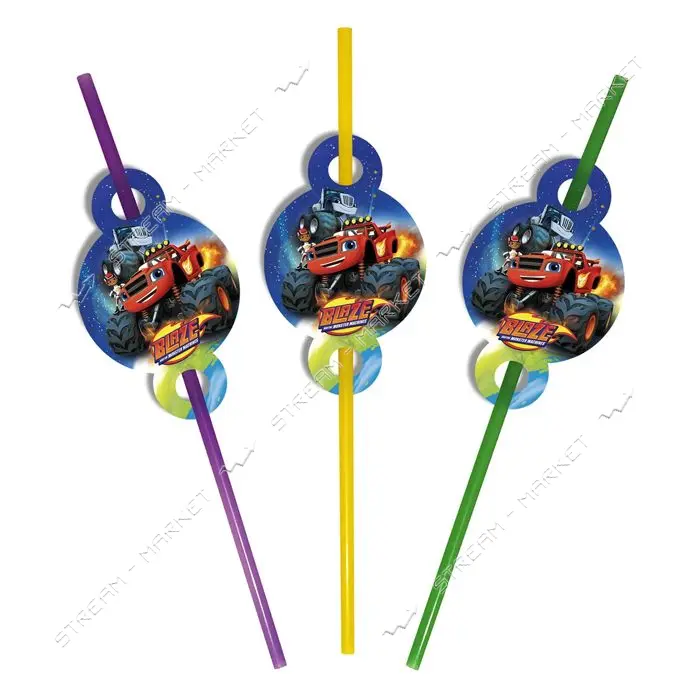 Коктейльные трубочки с гофрой Вспыш 210мм 8шт
