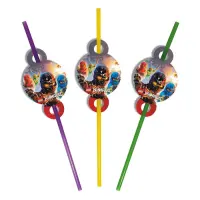 Коктейльні трубочки з гофрою Ніндзяго 210мм 8шт                                                     