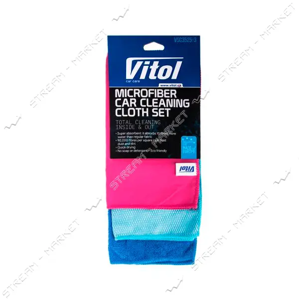 Набор тряпок Vitol VSC3525-3 микрофибра