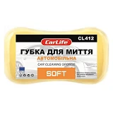 Губка для мытья автомобиля с мелкими порами Сarlife Soft 220x120x60мм желтая
