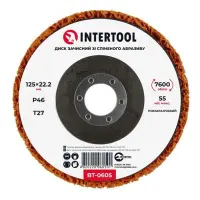 Диск зачистный Intertool BT-0605 из вспененного абразива 125х22.2х13мм P46 T27 оранжевый            