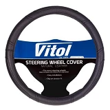 Чехол на руль Vitol  16280B S кожзам черный                                                         
