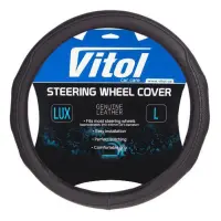 Чехол на руль Vitol VLOD-19PO009 BK L черный (кожзам)                                               