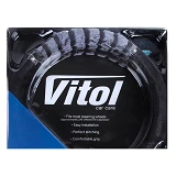 Чехол на руль Vitol VLOD-F95 BK/GY M черно-серый (искуственный мех +камни)