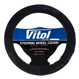 Чехол на руль Vitol R 1210004 BK M искусственный мех черный                                         