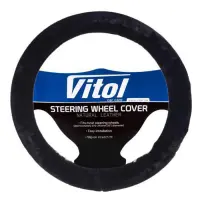 Чехол на руль Vitol R 1210004 BK M искусственный мех черный                                         