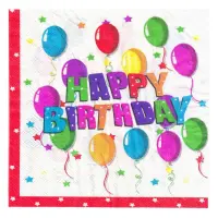 Салфетки бумажные Happy Birthday двухслойные 20штук                                                 