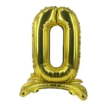 Шар цифра 0 трехмерный 80см золотой