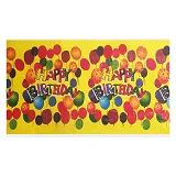 Скатерть одноразовая Happy Birthday полиэтиленовая 110х180см