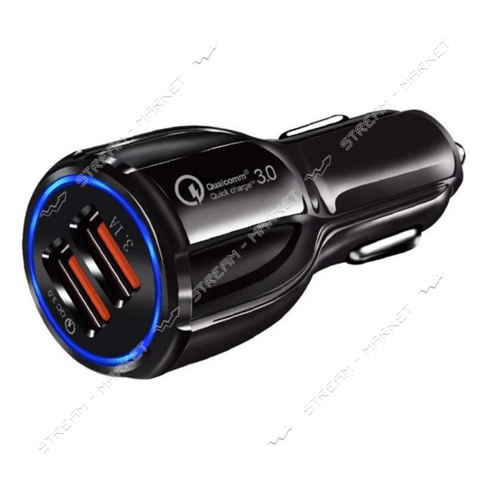Автомобильное зарядное устройство WUW C100 2USB черное