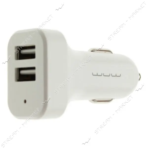 Автомобильное зарядное устройство WUW C70 2USB белое                                                