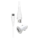 Автомобильное зарядное устройство WUW T21 1USB 1A плюс кабель Type-C белое                          