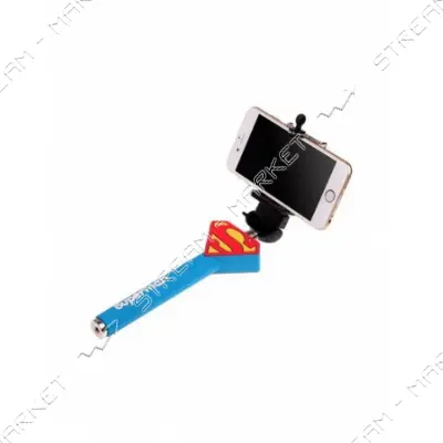 Монопод для селфи SUPERMAN голубой