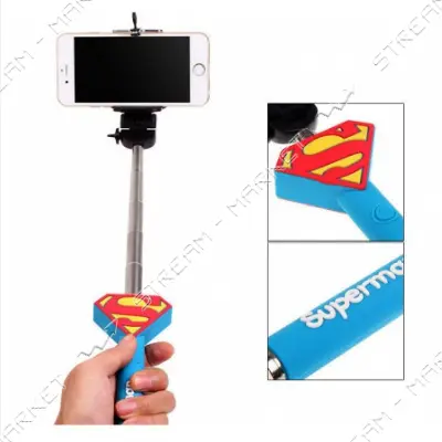 Монопод для селфи SUPERMAN голубой