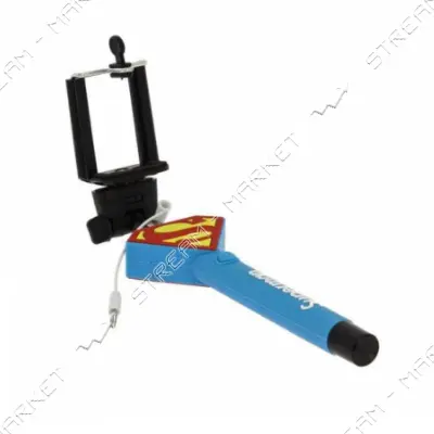 Монопод для селфи SUPERMAN голубой