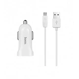 Автомобильное зарядное устройство Hoco Z2 5V/1.5А 1 USB plus Micro USB кабель белое                 