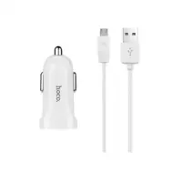 Автомобільний зарядний пристрій Hoco Z2 5V / 1.5А 1 USB plus Micro USB кабель білий                 