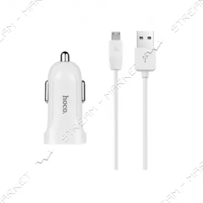 Автомобильное зарядное устройство Hoco Z2 5V/1.5А 1 USB plus Micro USB кабель белое                 