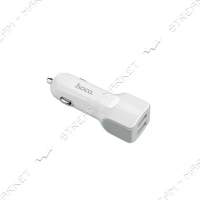 Автомобильное зарядное устройство Hoco Z23 5V/2.4А 2 USB plus Lightning кабель белое