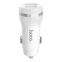 Автомобільний зарядний пристрій Hoco Z27 5V / 2.4а 2 USB білий                                      