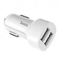 Автомобільний зарядний пристрій Hoco Z2А 5V / 2.4а 2 USB білий                                      