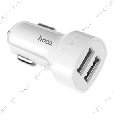 Автомобильное зарядное устройство Hoco Z2А 5V/2.4А 2 USB plus Micro USB кабель белое