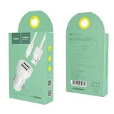 Автомобильное зарядное устройство Hoco Z2А 5V/2.4А 2 USB plus Micro USB кабель белое